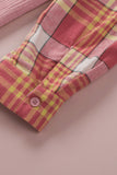 Plaid Contrast Color Block Shirt