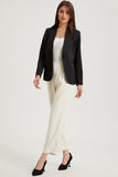 Pocketed Single Button Lapel Neck Blazer