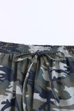 Classic Camo Print Slouchy Loungewear Shorts Set