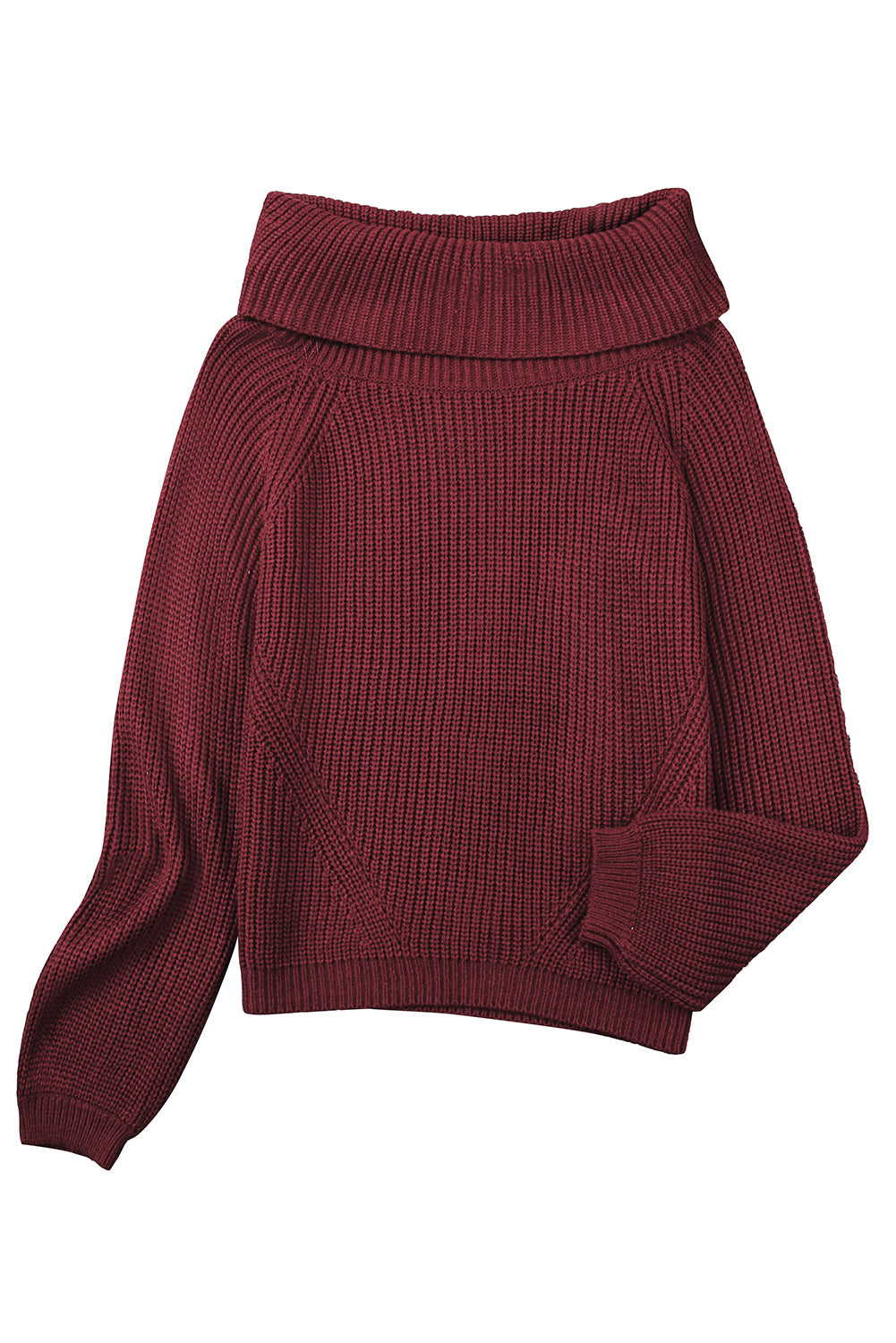 Pull marron en tricot côtelé à épaules dénudées 