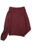 Pull marron en tricot côtelé à épaules dénudées 