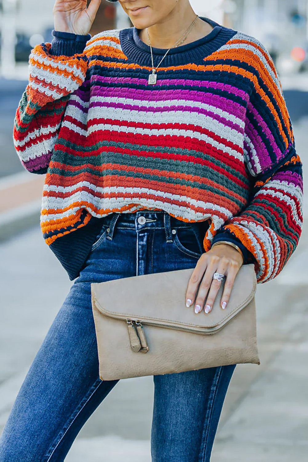 Boho Fashion Drop Shoulder Baggy Sweater