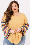 Serape Striped Bell Sleeve Plus Size Top