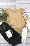 Bleached Leopard Print Crew Neck T Shirt