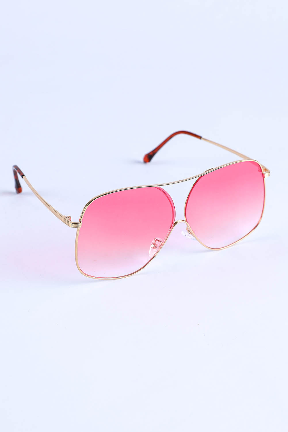 Lunettes de soleil surdimensionnées à verres teintés dégradés de couleurs roses