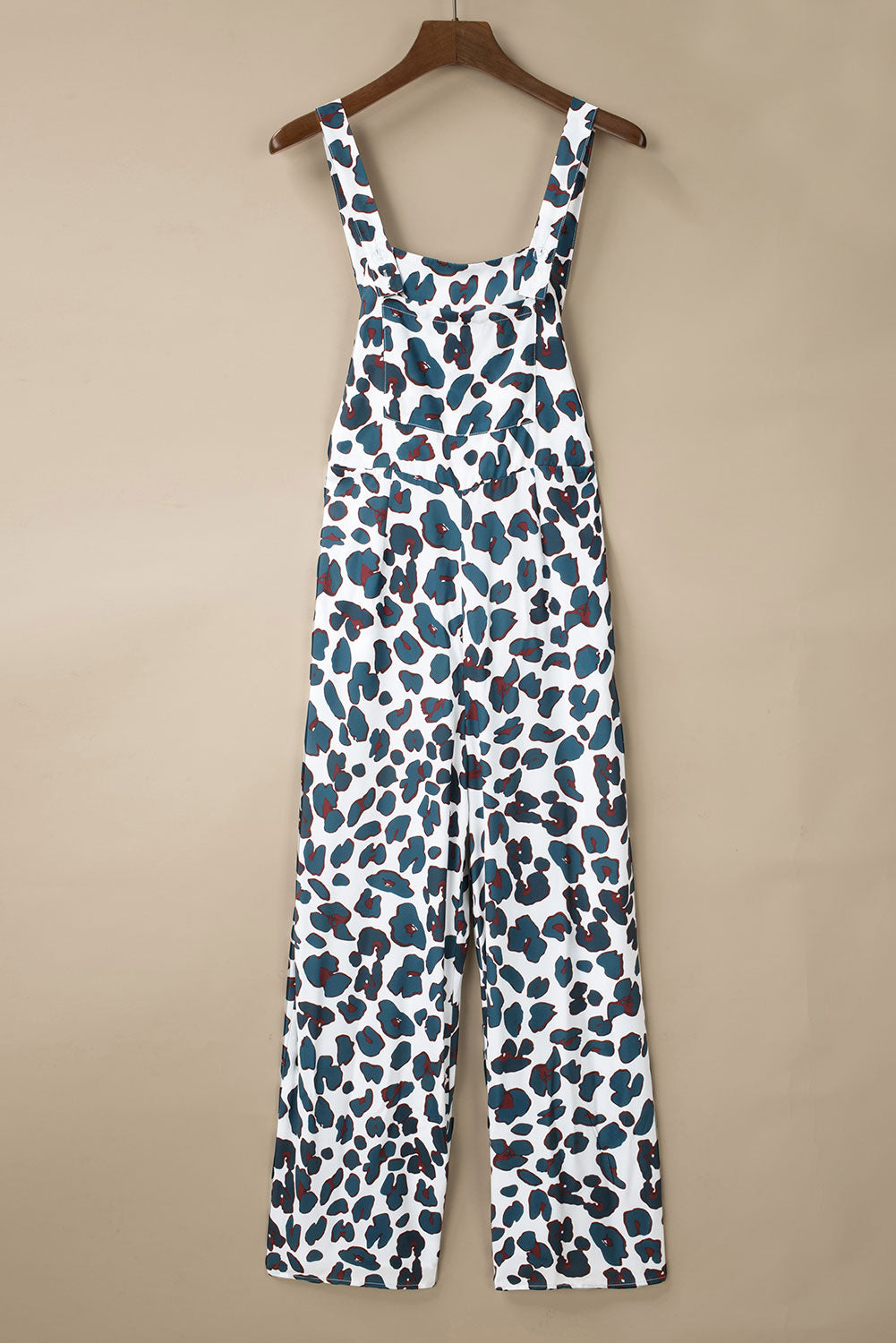 Wide Leg Leopard Print Jumpsuit Overalls