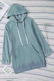 Kangaroo Pocket Oversized Hoodie with Slits