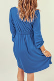 Button Up High Waist Long Sleeve Dress