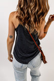 V Neck Racerback Tank Top with Pocket