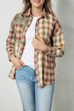 Multi Plaid Patchwork Raw Edge Casual Shirt