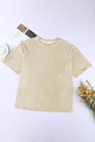 Glitter Chest Pocket Round Neck Long Sleeve Top