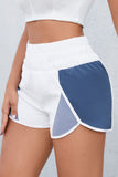 Color Block Split High Waist Shorts