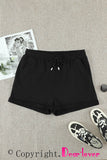 Tie Waist Side Pockets Cuffed Lounge Shorts