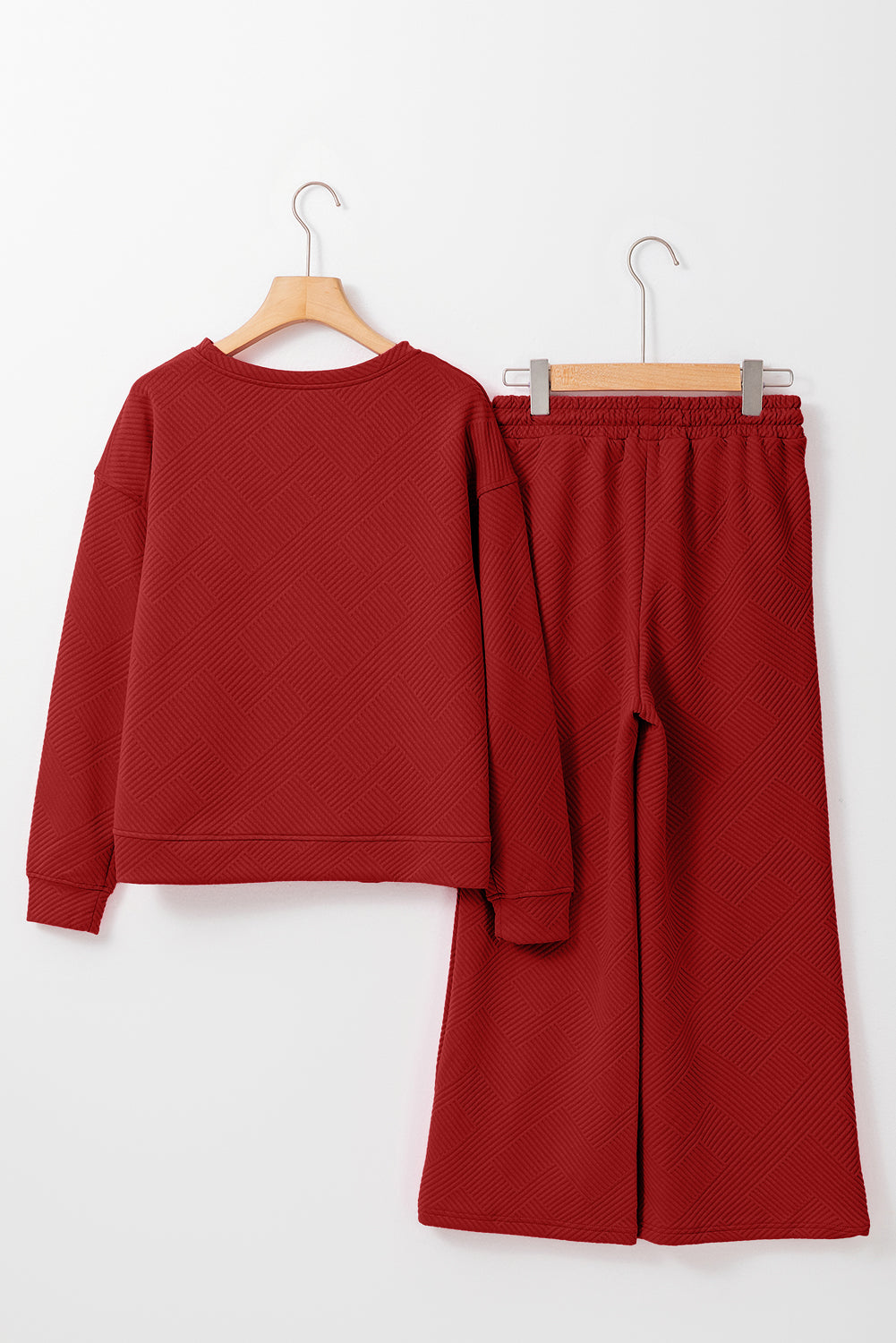 Red Dahlia Ultra Loose Textured 2pcs Slouchy Outfit