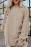 White Ribbed Corduroy Oversized Sweatshirt