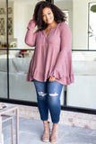 Plus Size Ruffled Waffle Knit Babydoll Top