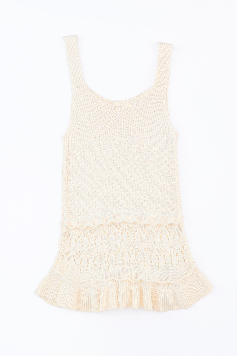 Crochet Ruffled Hem Knitted Vest