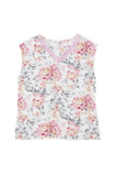 Floral Print Lace Splicing Sleeveless Blouse