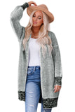 Gray Textured Knit Pocketed Duster Cardigan