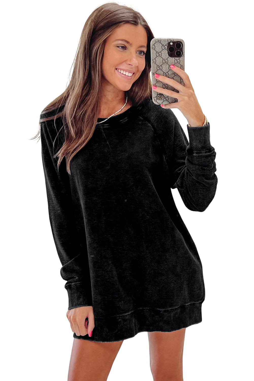 Mineral Wash Oversized Pullover Sweatshirt