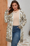 Plus Size Leopard Pattern Cardigan