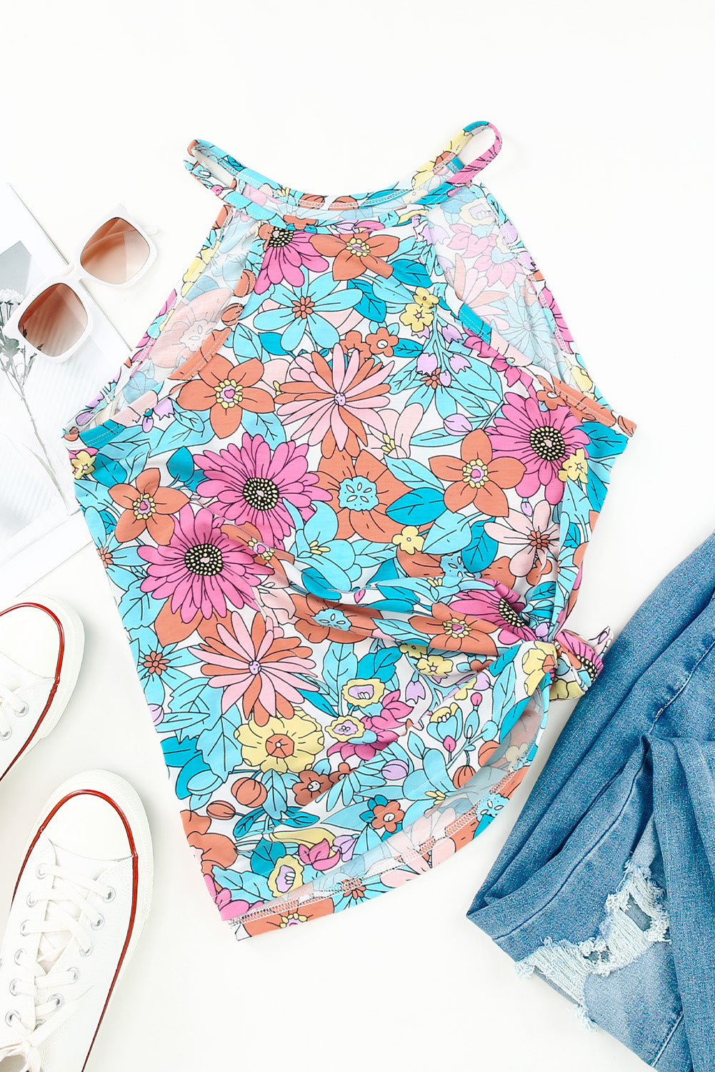 Floral Print Sleeveless Tank Top