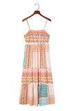 Boho Patchwork Print Square Neck Sundress