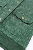 Vintage Washed Flap Pocket Button Shacket