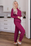 Spinach Green Long Sleeve Pullover and Jogger Pants Lounge Set