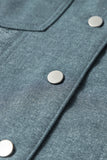 Gray Exposed Seam Patchwork Raw Hem Buttoned Jacket