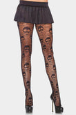 Halloween Skull Pattern Sheer Pantyhose