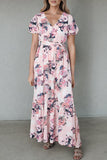 Floral Puff Sleeve High Waist Maxi Dress