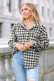 Plaid Print Chest Pockets Buttoned Tunic Shacket