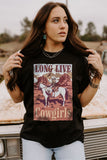 T-shirt noir à imprimé graphique LONG LIVE Cowgirls