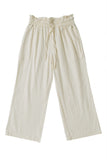 Paperbag Waist Straight Leg Cropped Pants