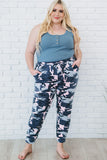 Plus Size Camo Knit Jogger Pants