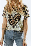 T-shirt à imprimé graphique Leopard Be Kind Heart 