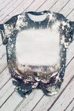 Tie Dye Bleached Round Neck Short Sleeve T-shirt