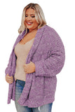 Khaki Open Front Knit Plus Size Cozy Cardigan