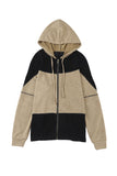 Plus Size Waffle Knit Patchwork Washed Hooded Jacket