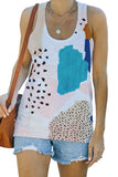 Mixed Abstract Print Racerback Tank Top