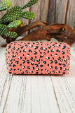 Leopard Print Zipped Cuboid Cosmetic Bag 19*8*9cm