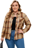 Plus Size Buttons Plaid Pattern Shirt