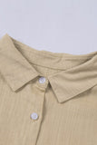 Khaki Textured Solid Color Basic Shirt