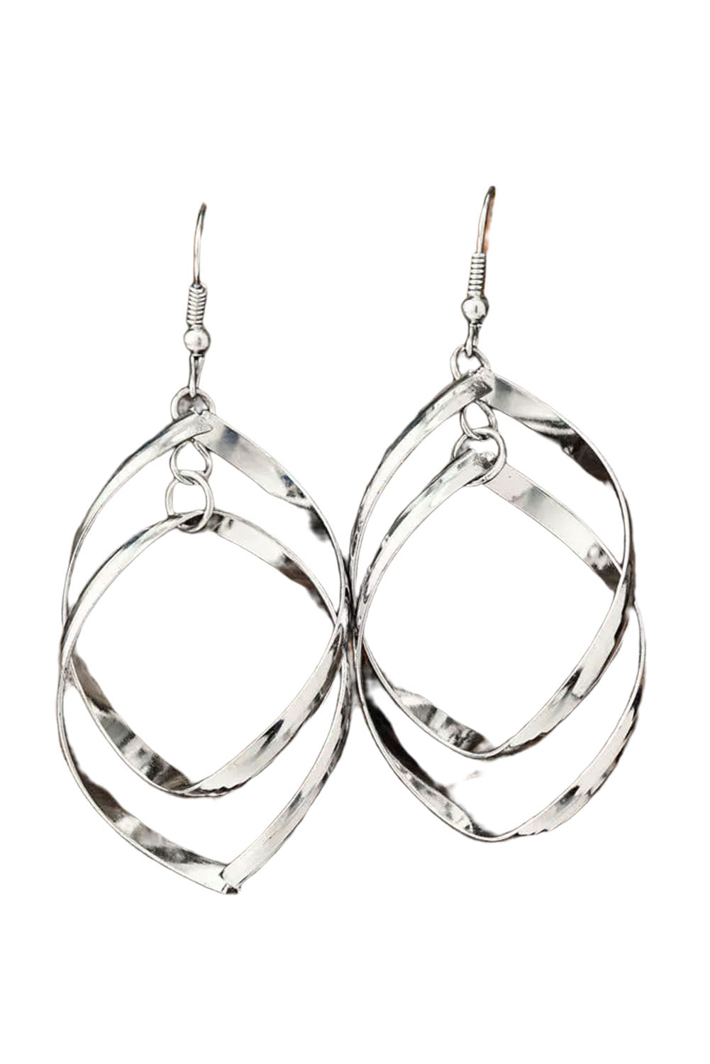 Double Spirals Rhombus Alloy Earrings