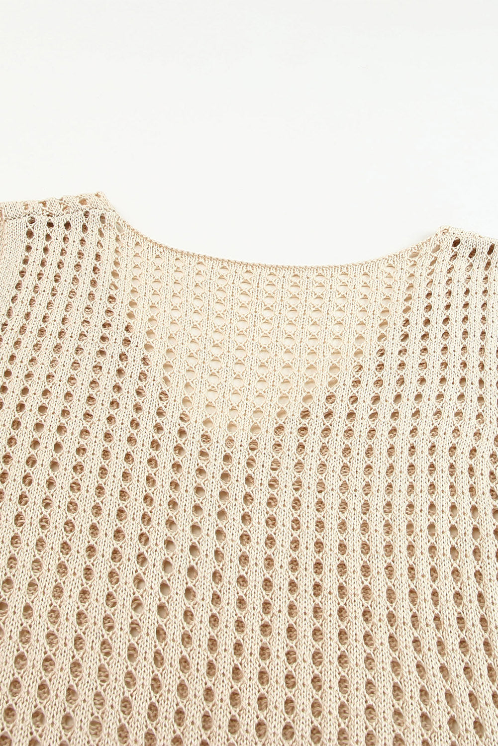 V Neck Fishnet Hollow-out Knitted Tank Top