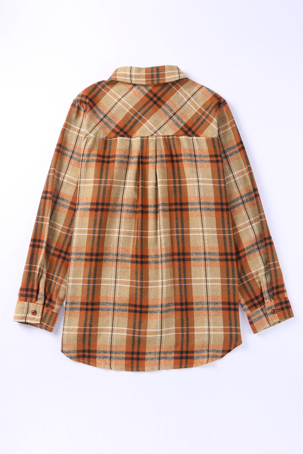 Plus Size Buttons Plaid Pattern Shirt