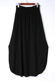 Smocked High Waist Maxi Skirt with Slit