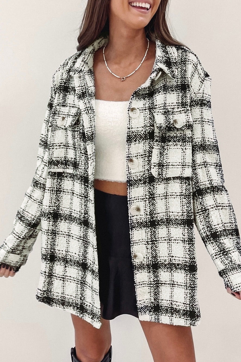 Oversized Plaid Pattern Flannel Shacket