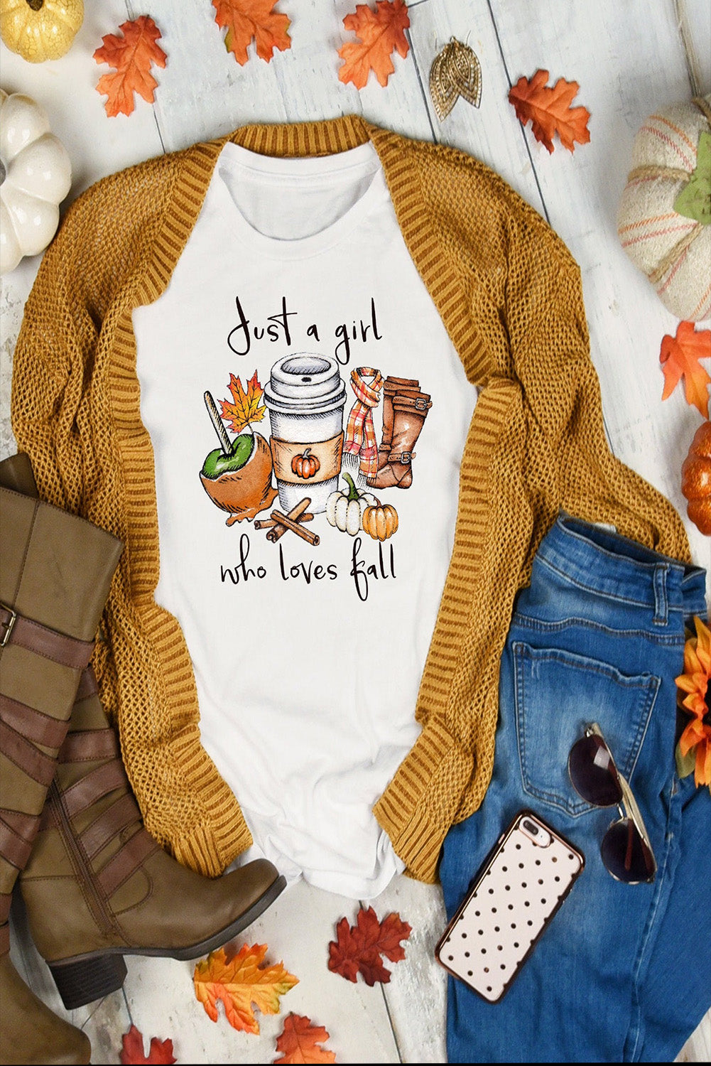 Just A Girl Who Loves Fall Graphic T Shirt